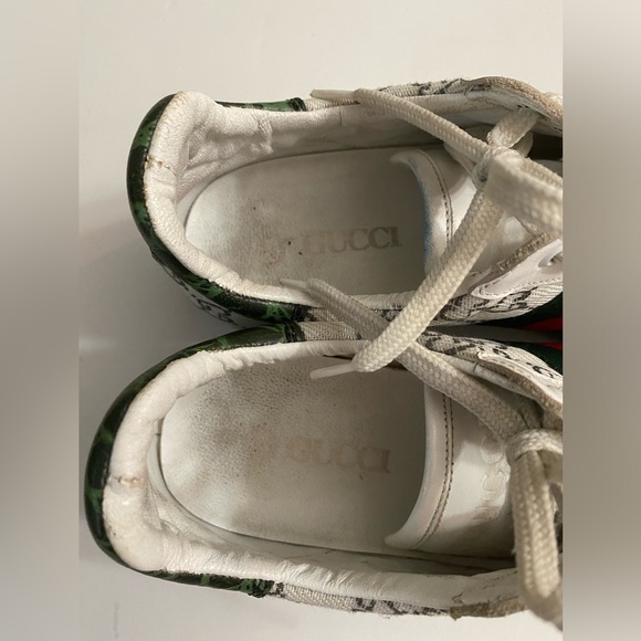 GUCCI SNEAKERS WHITE LEATHER and Canvas WITH GREEN/RED Women’s size 7 - Picture 11 of 11